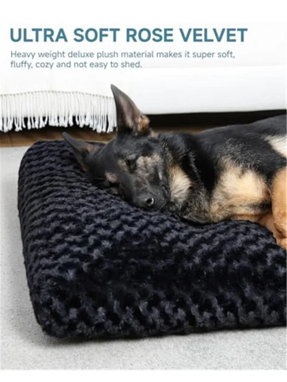 New Washable Dog Bed Anti-Slip Dog Crate Beds Deluxe Plush Kennel Pad Comfy